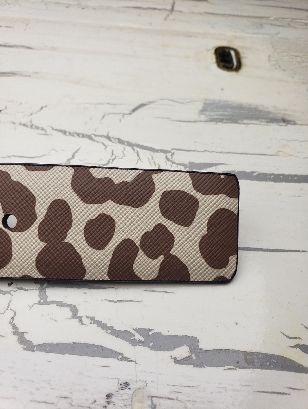 Michael Kors Reversible Leather Belt Taupe/ Tan & Leopard Spot Pattern - size L - Picture 12 of 14
